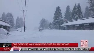 The Sierra Nevada continues to get pummeled by a powerful blizzard