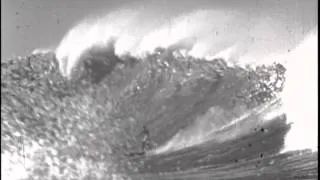 Surfing Big Waves in Makaha Bay in 1950s