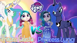 My Little Pony || Princess Celestia Vs Princess Luna || My Talking Angela 2 😇