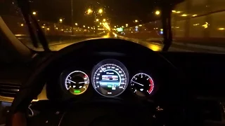 2015 2016 Mercedes E-Class E220 4Matic Heavy Rain Night Test Drive City Fuel Consumption Part 1