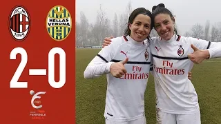 Highlights Milan-Hellas Verona 2-0 - 16° Giornata Serie A Femminile 2018/19