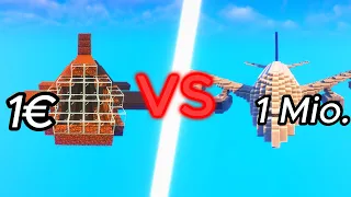 1€ FLUGZEUG VS 1.000.000€ FLUGZEUG IN MINECRAFT!