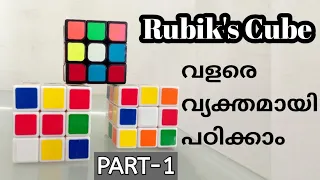 How To Solve A Rubik's Cube Malayalam / Rubik's cube Malayalam( Part 1)