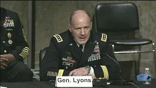Gen. Stephen R. Lyons talks about space transportation during the SASC review