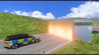 cars vs fire vs water wall #1 #BeamNG.Drive