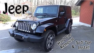 Jeep Wrangler JK Hard Top Removal - Soft Top Install 2Dr in 4K