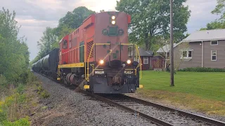 chasing the Buffalo Southern Railroad 4212 C424 on rainy day on 5/13/2024