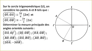 Déterminer la mesure principale d'un angle orienté - Tronc commun scientifique et technologique