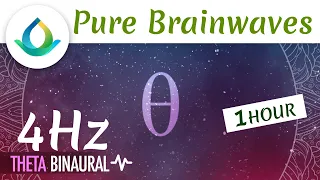 4 Hz Binaural Beats Theta Waves (Pure) | Deep Meditation ◑ 1hr  ❁ Gaia Meditation