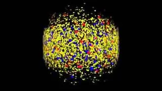 Animation of simulated collisions of lead-ions.