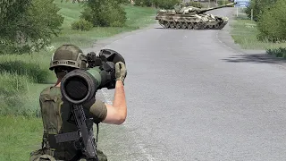 Ukraine NLAW Anti-Tank Missile Destroyed 2 Russian T-72 Tanks - Arma 3