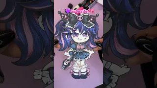 making KUROMI paper doll 💜🖤 SANRIO ✖️ GACHALIFE #anime #sanriogirl #blindbag #papercraft #craft #diy