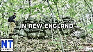 Exploring the deserted colonial farms of New Englands past & finding old cellars & stone walls