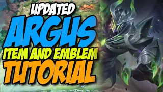 BEST ITEMS AND EMBLEM TALENTS FOR ARGUS TUTORIAL || MOBILE LEGENDS TUTORIAL