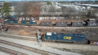 The CSX SD70MAC, EMDs and D9s, and a Three away Meet at the Wye