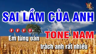 Karaoke Sai Lầm Của Anh Tone Nam | Nhạc Sống Nguyễn Linh