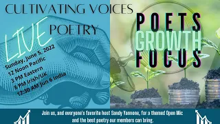 Cultivating Voices Poets Focus   Open Mic  Growth  5Jun2022