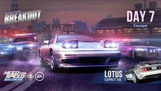 Need For Speed: No Limits | Lotus Esprit V8 Sport 350 (Breakout - Day 7 | Escape) - SE Guide