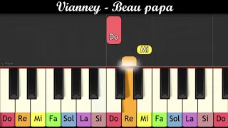 Vianney - Beau papa (Piano très facile pour enfant ou débutant)