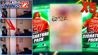I ALMOST DIED AFTER THIS PULL! 5 Signature Player Pack Opening! - MLB 9 Innings 22