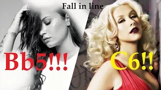 Christina Aguilera & Demi Lovato Fall in line High Notes!! (Bb5 & C6)