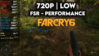 Far Cry 6 : Quadro K620 + I5 2500 - 720p | Low - FSR Performance
