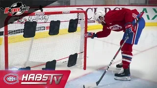 Jeff Petry demos his wicked slapshot