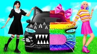 Coche Arcoiris vs Coche Negro Desafío | Momentos Divertidos por PaRaRa Challenge