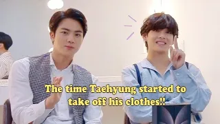 Taejin/JinV: The time Taehyung started to take off his clothes.