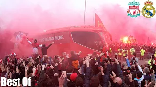 Crazy Scenes outside Anfield as Liverpool Fans Welcome the Team Bus ahead of Match vs Real Madrid