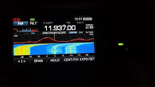 Icom IC-705. Вещательный диапазон 25 метров. Что слышно вечером.