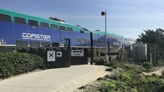 Southbound coaster heading through Del Mar. 2/5/23