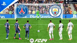 FC 24 | Ronaldo Messi Neymar vs Mbappe Haaland Vinicius | PSG vs Real Madrid | Penalty Shootout PS5