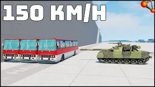 3 IKARUS vs TANK! 150 Km/H CRASH TEST! - BeamNg Drive