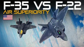 F-22 Raptor Vs 2x F-35 Lightning | Air Superiority | Digital Combat Simulator | DCS |