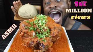 Mukbang Massive Whole Chicken Pepper Soup with Fufu/African Mukbang/Black in Japan.