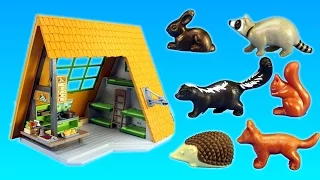 New 2017 Playmobil Camping Lodge Building Playset and wild animals Build Review - Animal Toys Video