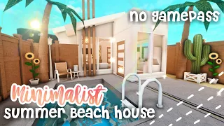 No Gamepass Modern Minimalist Aesthetic Beach House Speedbuild and Tour - iTapixca Builds