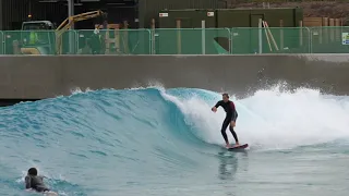 Surfing the bigger wave at Bristol wave pool!