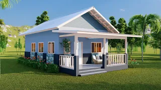 Beautiful Small House Design Idea 69 Square Meters with 2 Bedrooms | 6 x 11.5 meters