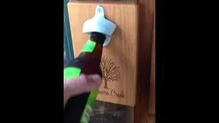 Custom Wall Mounted Bottle Opener with Magnetic Cap Catch