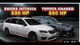 Toyota chaser 550 HP vs Skoda octavia 530 hp 1 run