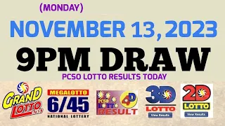 Lotto Result Today 9pm draw November 13, 2023 6/55 6/45 4D Swertres ez2 PCSO