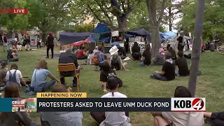 UNM officials ask protesters to leave duck pond by 5 p.m.