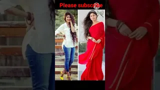 heroines saree vs jeans #pleasesubscribe and comment