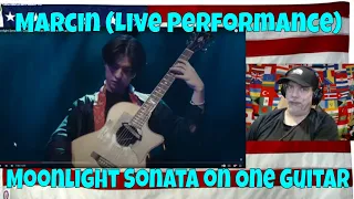 Moonlight Sonata on One Guitar - Marcin (Live Performance) - REACTION