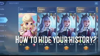 how to hide your mobile legends history 2023? | easiest way to hide your mobile legends history