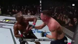 kamaru usman vs colby covington combo puunches and crazy kicks in slow mo