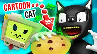 NEW Job Bot feeds POISONED COOKIES to CARTOON CAT!!?! (Job Simulator VR MODS)