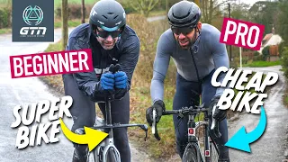 Cheap Bike Pro Rider Vs Super Bike Amateur Triathlete!